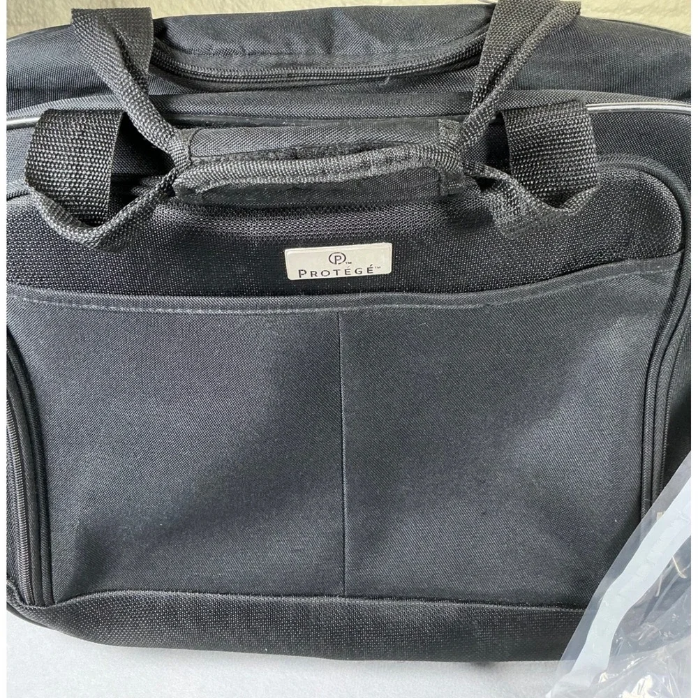 Protege Rolling Travel‎ Carry On Laptop Bag Black Wheeled Luggage Telescopic